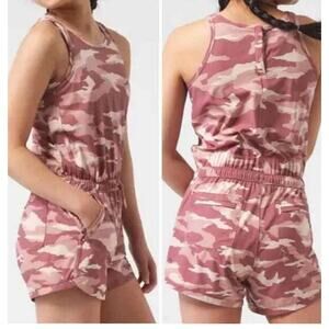 Althleta Girls Shorts Pink Camo athletic Romper Kids Large 12